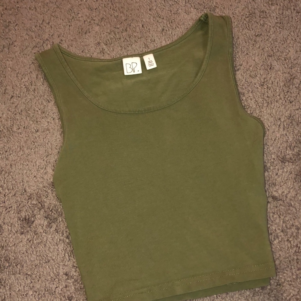 army green crop top